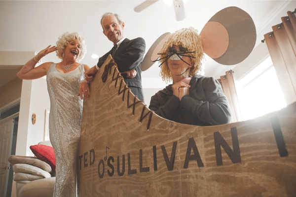 Ted O’Sullivan show stoppers (left to right): Judy Mercer as Marilyn Monroe, Paul Runkel the star Ted O’Sullivan, and Jo Leonardo as little Topo Gigio. (Photo by Chris LaPelusa/Sun Day)