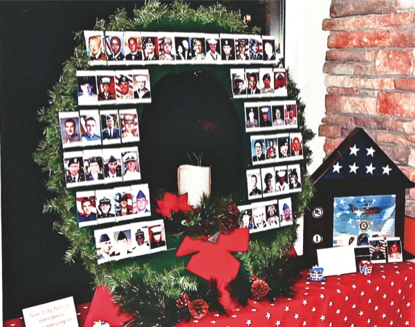Military Pic Every holiday season, the Garden Club’s tablescape features men and women of Sun City families, serving in the military. (Photo provided)