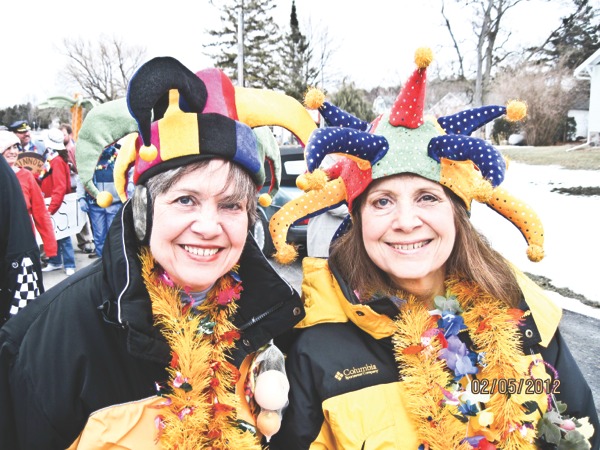 Twins Joan and Jean Davis at this year's Fruit Loop, a race held during the Fish Creek Winter Festival in Door County, Wisconsin. (Photo provided)