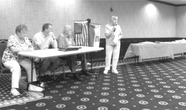 Dolores Kniola speaks at the June 18 meeting of the Polish American Club. (Photo provided)