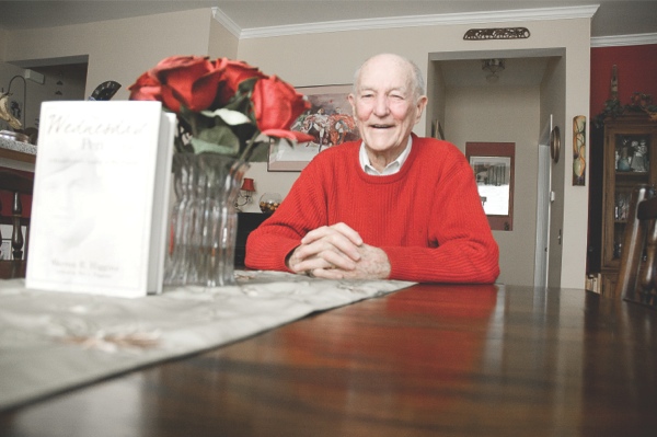 Warren Higgins, author of the letters that would later become “The Wednesday Pen,” sits in his Sun City home. Higgins wrote to his grandson every week for five years as the teen entered adulthood. (Photo by Chris LaPelusa/Sun Day)