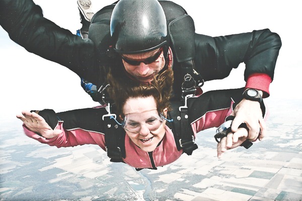 Skydive Kay Winkelhake received this picture of her skydiving experience to keep as a memento. (Photo provided)