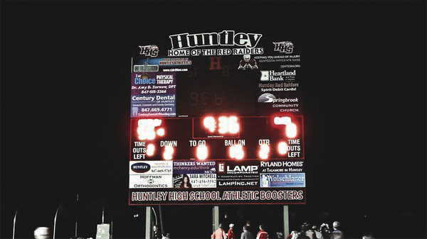 HHS officials say new scoreboard will help increase school revenue. (Photo by Dwight Esau/Sun Day)
