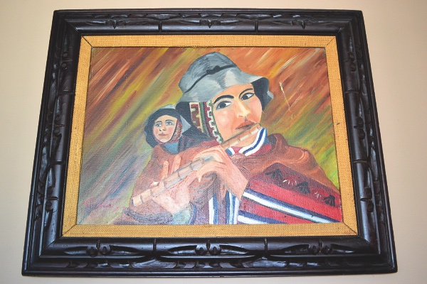 “Indian with her baby,” another painting from Cesar, embracing his Peruvian roots.