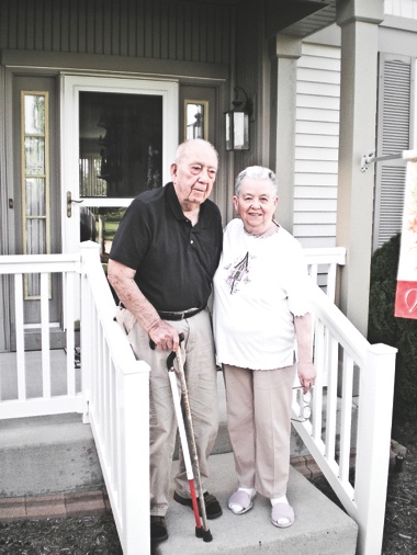 George Kays (99) liberated the French town of Rombas in 1944. At the time, Sun City resident Margot Sormane was an 8-year-old girl living in the town, which was under German occupation. Today, they meet again in Sun City for a visit that bridged memories and a gap of more than 70 years. (Photo provided)