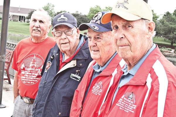 Korea Veterans (L to R) Paul Brow, Dick Brush (not pictured), Dick Krause, Gordon Kriechbaum, and Joe Reynolds were selected to visit D.C. through VetsRoll, a transport service that takes foreign war veterans on a memorial trip by bus. (Photos by Chris LaPelusa/Sun Day)