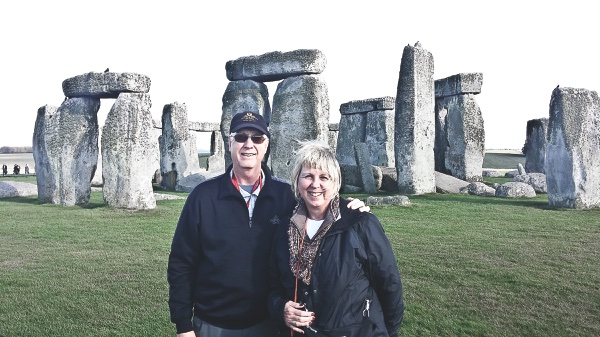 The Jahrs in front of Stonehenge. (Photos provided)