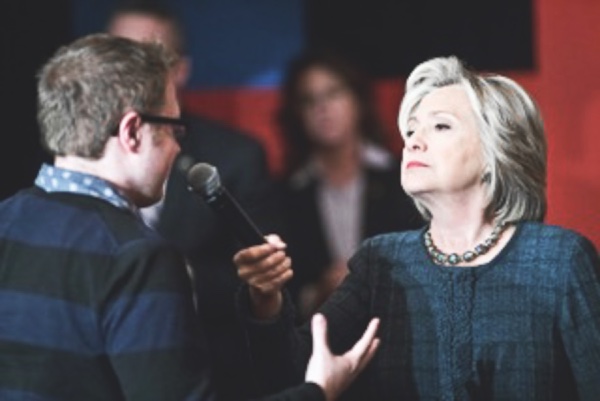 Former HCR intern Michael Geheren meets presidential candidate Hillary Clinton, during his work with KELO in South Dakota. (Photo provided)