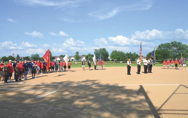 Honor Guard honors veterans from Marines, Airforce, and Navy before first pitch. (Photos by Christine Such/Sun Day)