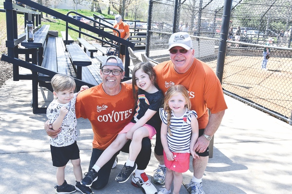 Grandkids key to Home Runs (L to R): Michael Diprizio, Pat Klatt, Valentina Diprizio, Chuck Martin and Chelsea Kick.