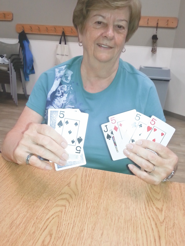 Pat Pogreba with her perfect Cribbage hand. (Photo provided)
