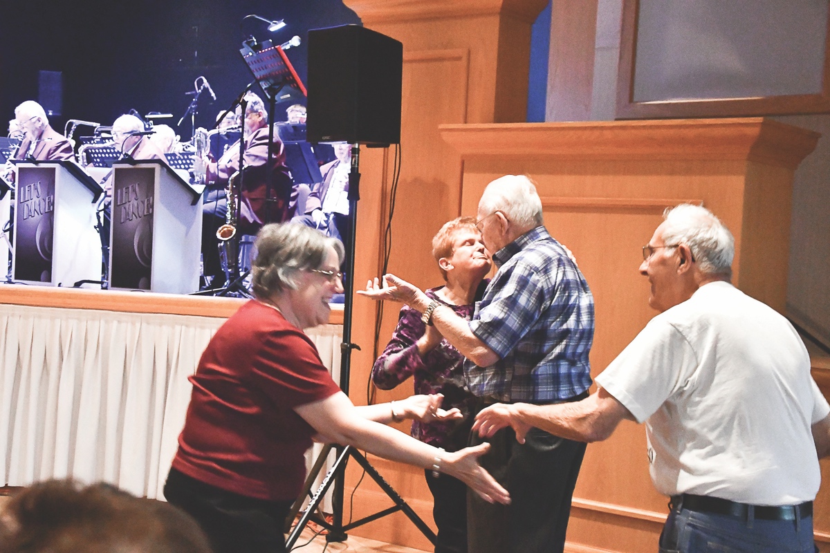 Joe Nitti (front right) dances at tribute. (Photos by Christine Such/Sun Day)