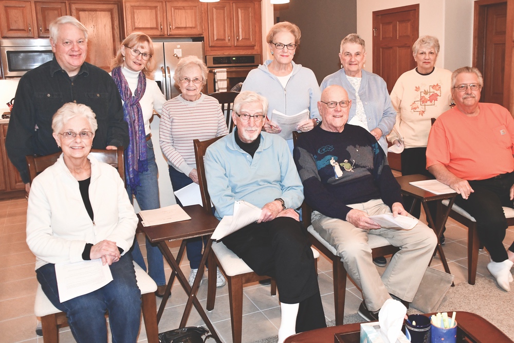 (Top row, far left) Ed and Janette Dennis with the cast of Vintage Voices. (Photo by Christine Such/Sun Day)