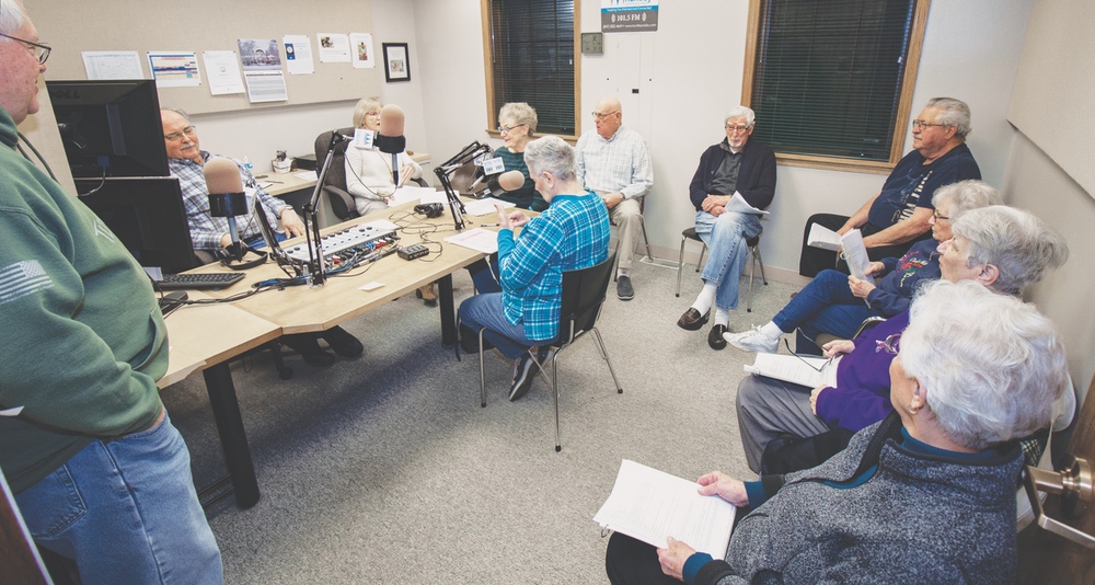 Vintage Voices cast during recording. (Photo by Tony Pratt/Sun Day)