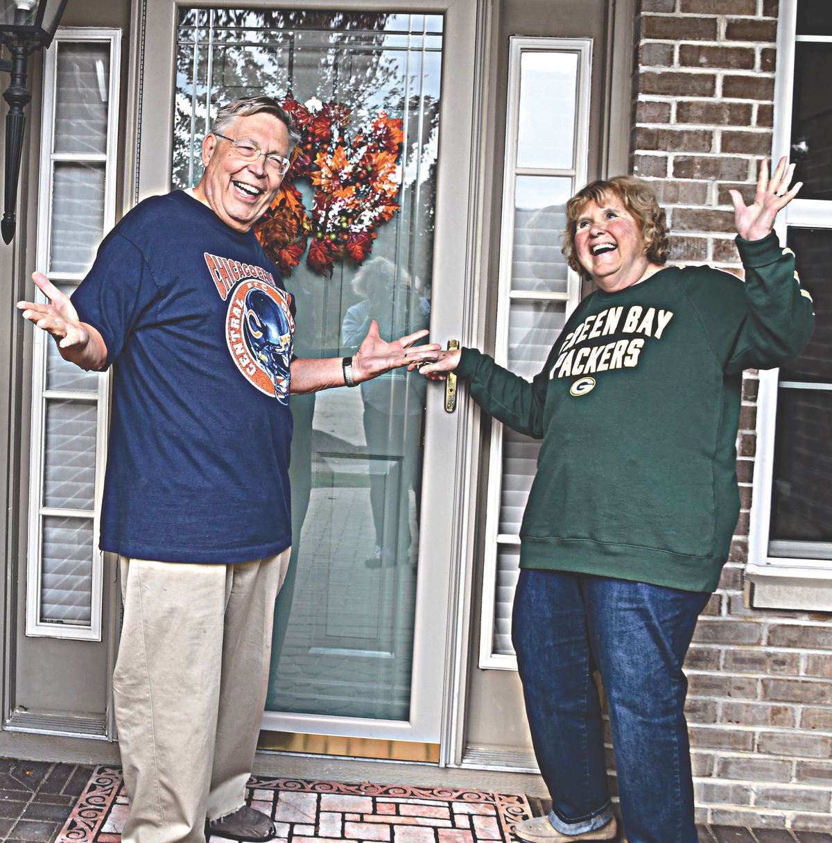 Ed and Pam Richards celebrate their return to Sun City after Hurricane Delta curbed their travel plans. (Photo by Christine Such/Sun Day)