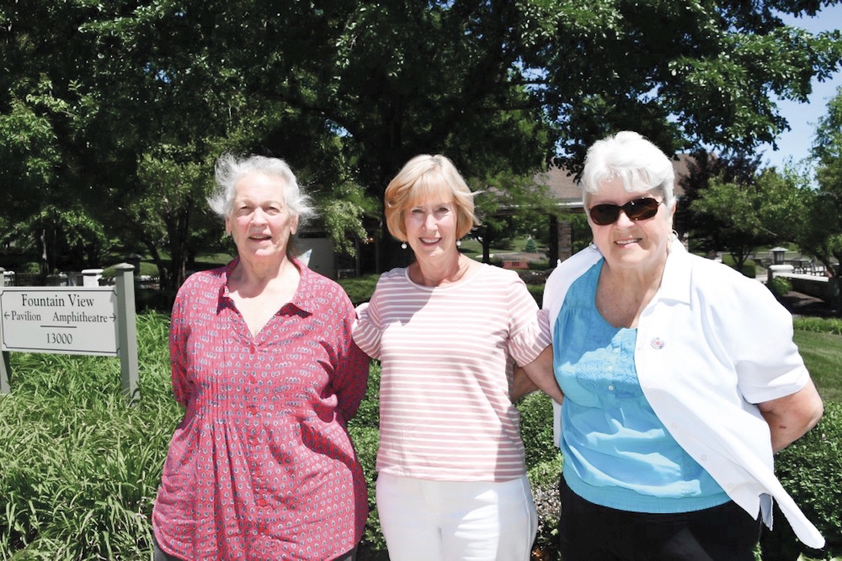 It’s been 35 years since (L to R) Diana Swanson Cornelissen, Carol Stonecipher, and Kris Ash have dormed together in college, but through serendipity or chance, they’ve found each other again. (Photo by Christine Such/Sun Day)