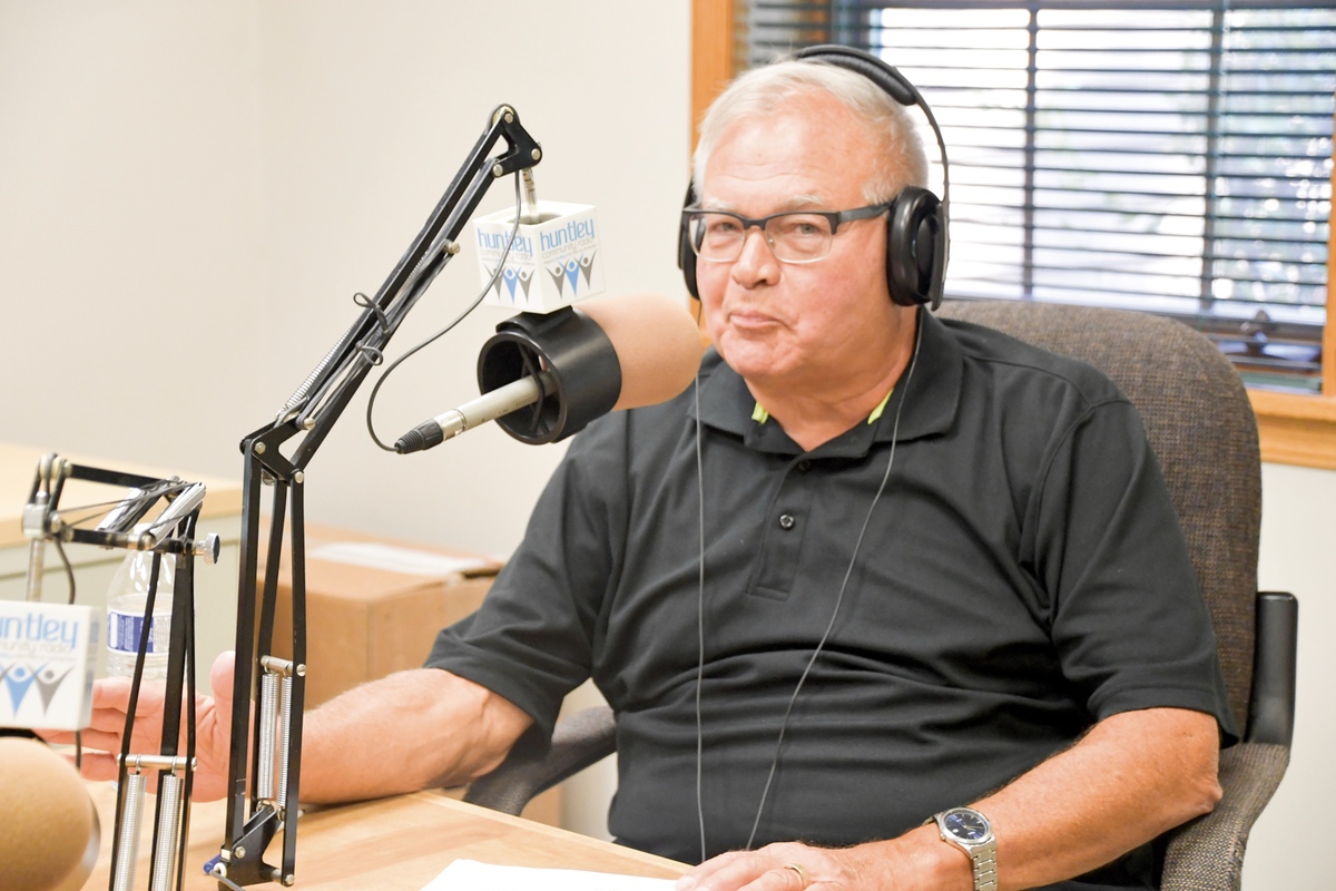 Mike Ptak is the DJ of the Blues is My Business show at Huntley Community Radio. (Photo by Christine Such/My Sun Day News)