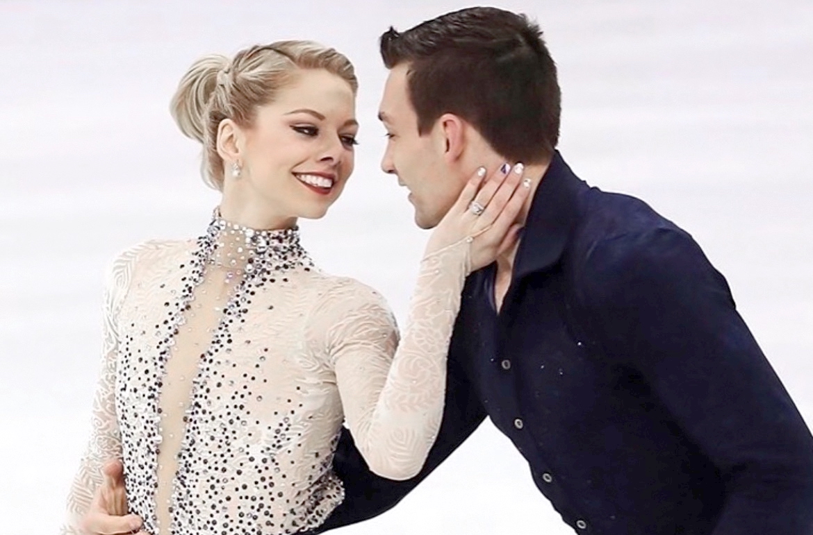 Illinois native Alexa Knierim (pictured here with her husband, Chris) will compete with new partner Brandon Frazier in the 2022 Beijing Winter Olympics, making it Knierim’s second time at the games. (Photo provided)