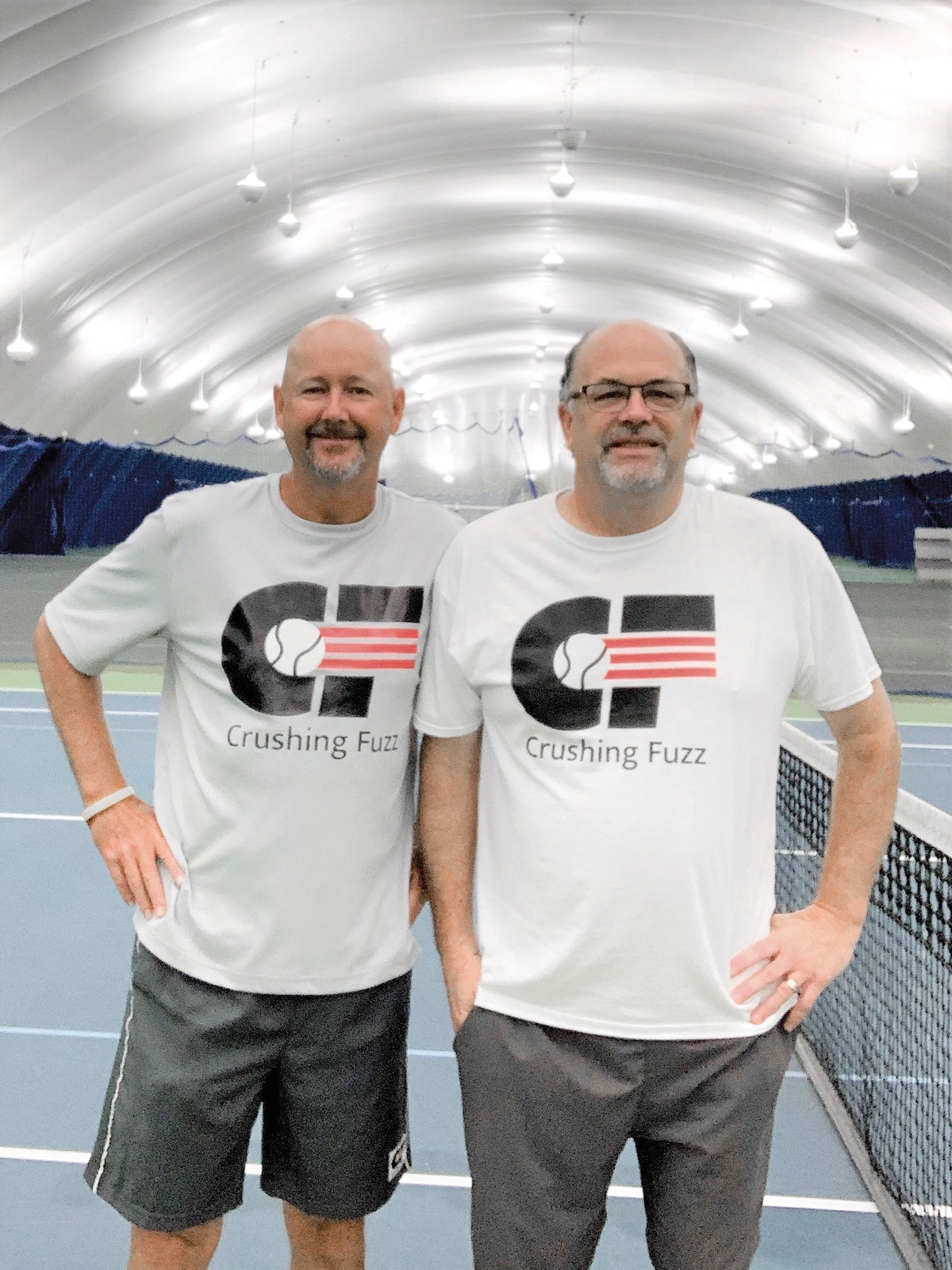 Sun City resident and tennis pro Mike Grantham (left) will be joined by other pros, such as Mark Exner (right) at the tennis club this year to teach lessons and encourage fellowship. (Photo by Christine Such/My Sun Day News)