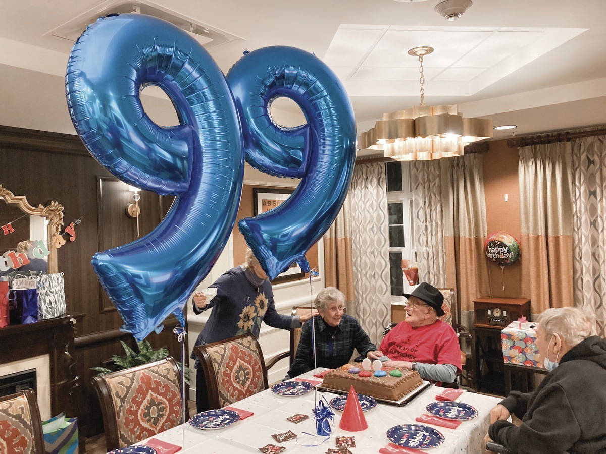 WWII Veteran and former SC resident Paul “Super” Soucheck celebrated his 99th birthday at Alden Estates in Huntley. He was joined by family, friends, Alden staff, and the Huntley American Legion’s honor guard. (Photos provided)