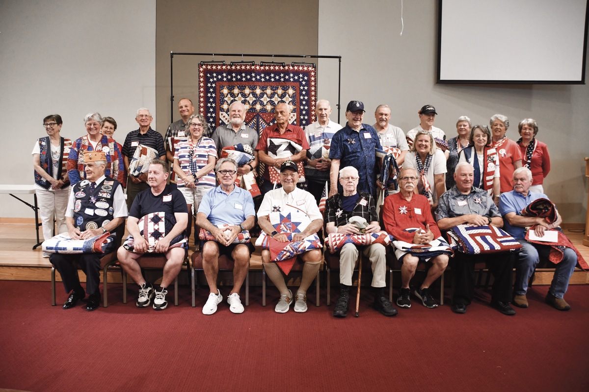 Veterans and Quilters - thanks to both for their service and recognition of that service. (Photo by Christine Such/My Sun Day News)