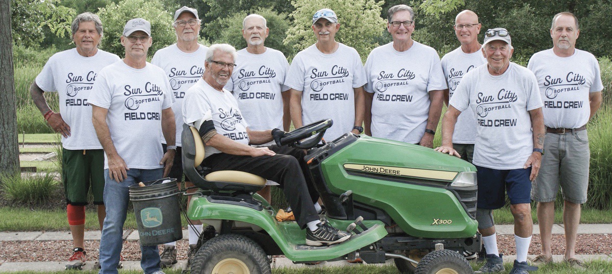 Maintenance crew responsible for maintaining the Veterans Memorial Field. Back (L to R) S. Phillips, A. Scott, J. Rice, J. Roccosanto, P. Miller, D. Zinnel, F. Gehrig. Front (L to R) R. Pearl, F. Yacono, J. Pickleman. Photo taken by Michael McLaughlin. (Photo provided)
