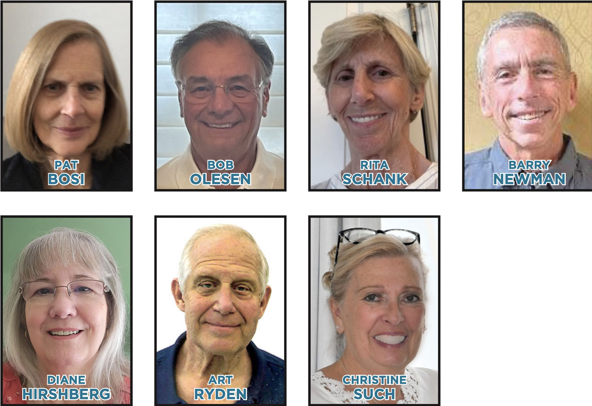 The seven candidates for the Sun City Community Association of Huntley, Inc. Board of Directors. (Photos provided)