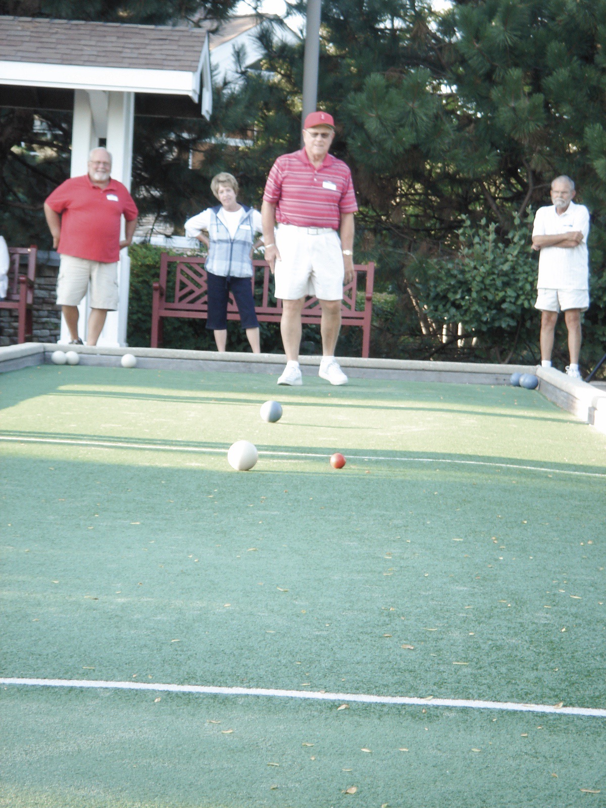 On a warm summer day, members of Sun City’s bocce club compete against one another during a tournament and watch closely as the balls roll across the court. Bocce Club has been available to Sun City residents every summer from June to July. (Photo provided)