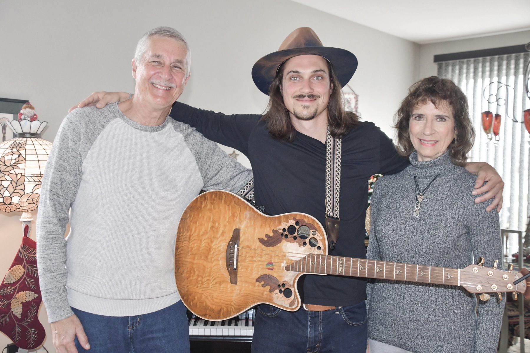 Eddy Birth singer/songwriter with proud parents Ed and Sue. (Photo by Christine Such/My Sun Day News)