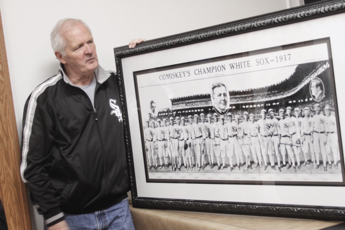 SC resident and baseball fan John Felkamp showed a prized possession of this 1917 Chicago White Sox World Series Champions 1917 print. (Photos by Steve Peterson/My Sun Day News)