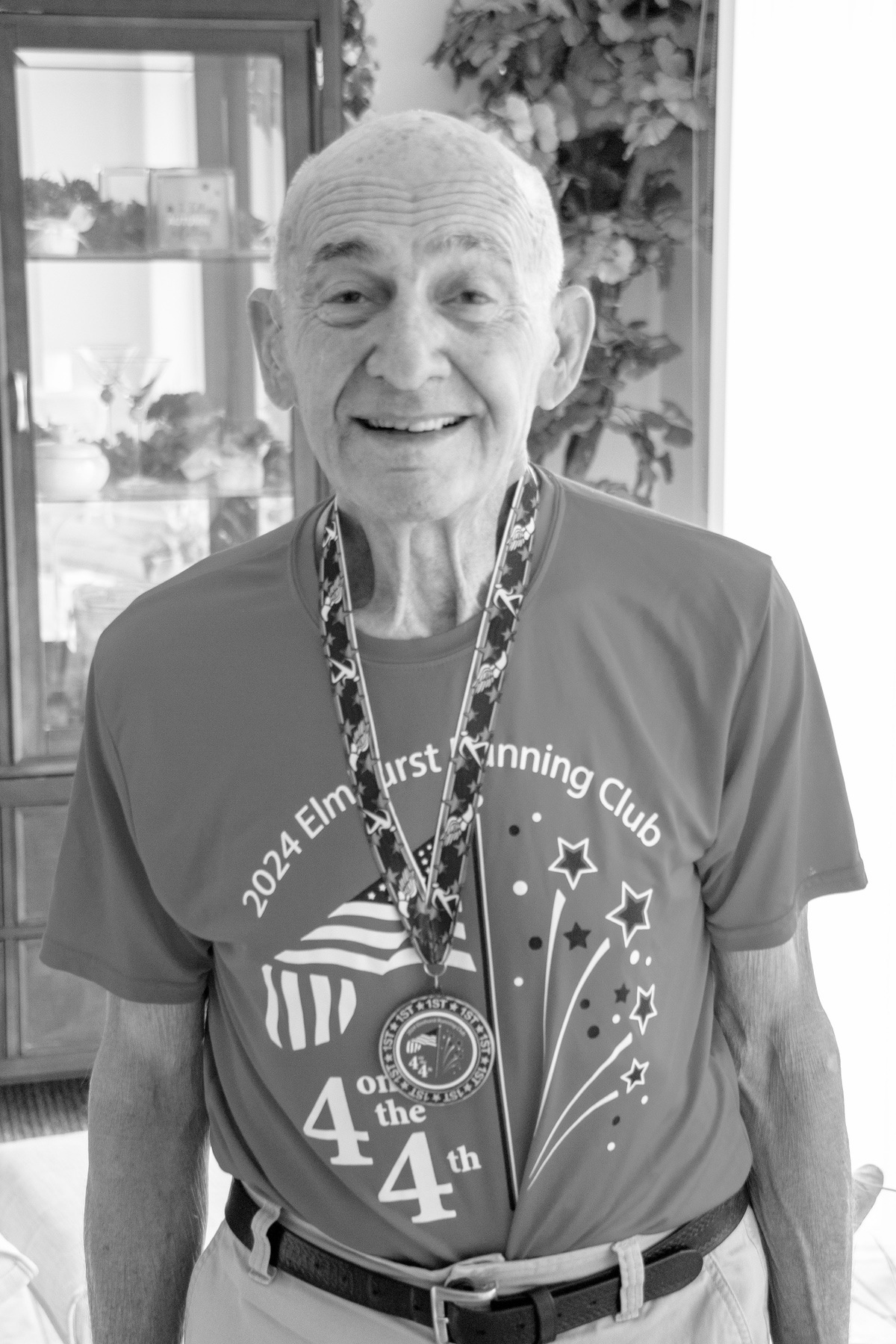 Sun City resident Nick Koplos (87) took 1st place in the 2024 Elmhurst 4 on the 4th race, beating out 1,100 other racers. (Photo provided)