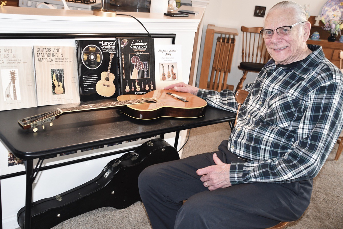 Sun City resident Bob Hartman has authored several books on the history of the famous and distinguised Larson guitars, which were designed and crafted by Hartman’s grandfather, Carl Larson. (Photo by Christine Such/My Sun Day News)