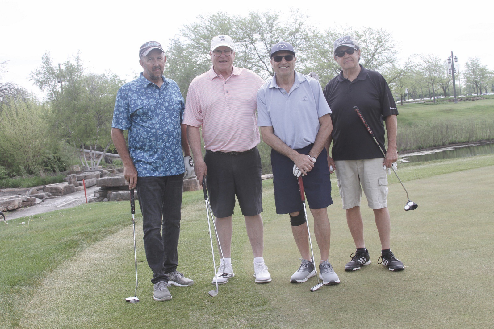 A foresome of golfers completes their day as part of the Prime Time men's golf league at Whisper Creek Golf Club. From left: John Hecker, Scott Fisher, Frank Giardina and Ken Memcoino. (Photo by Steve Peterson/My Huntley News)