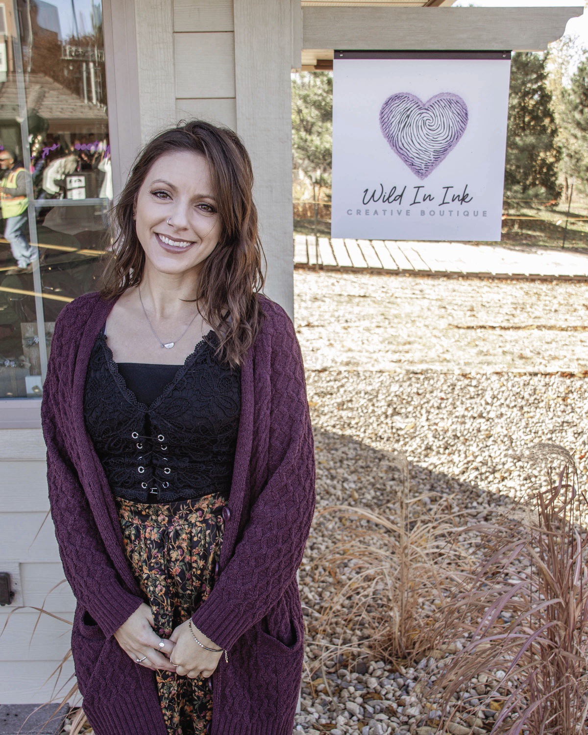 Denae Terese Hintz in front of her shop Wild In Ink. (Photo by Tony Pratt/My Sun Day News)