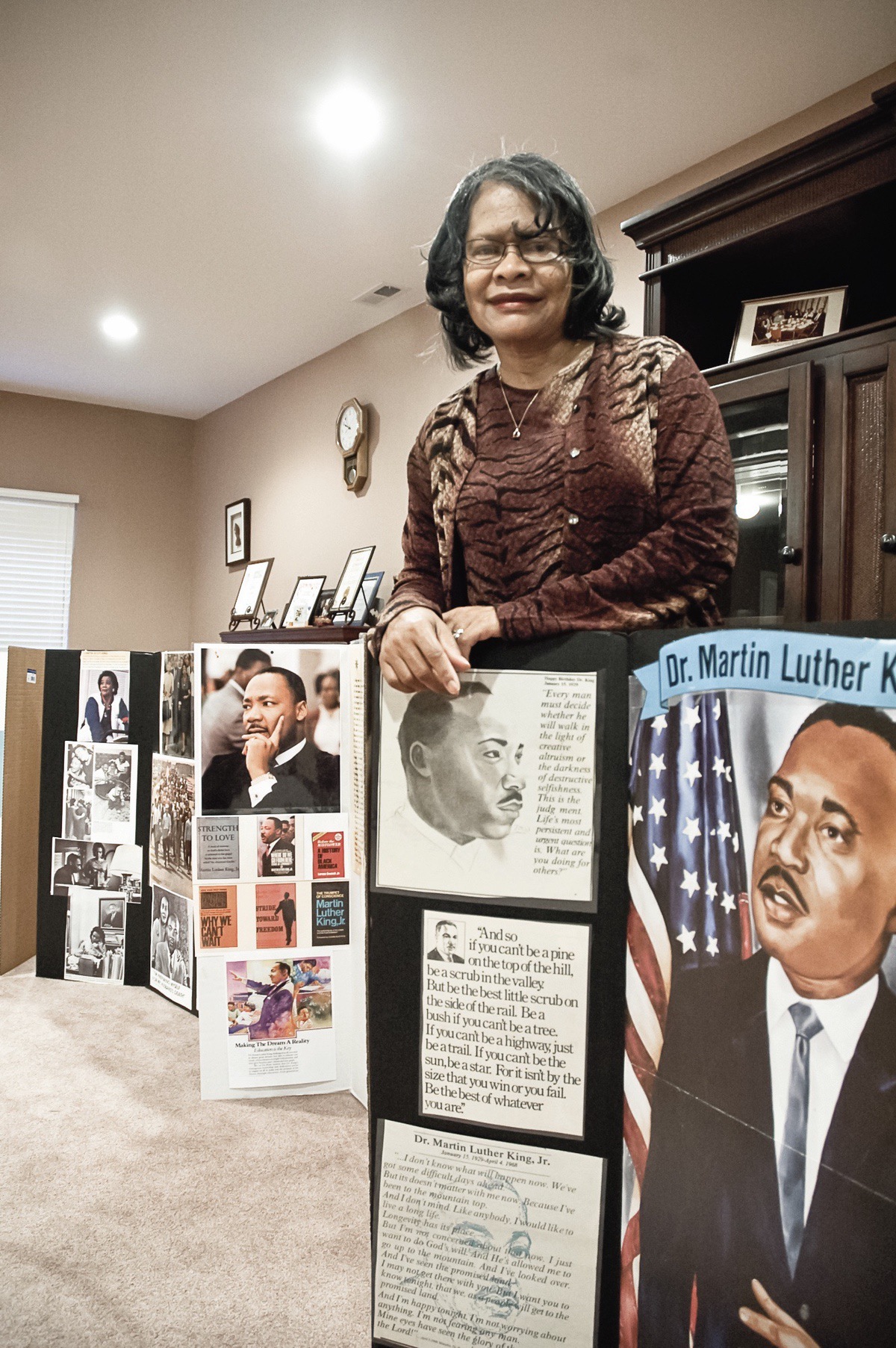 Readus poses here with a sample of her Black History Month displays. (MSDN File Photo)