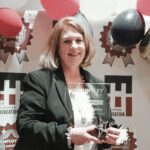 Eileen Delahanty is honored as an Exemplary School Employee at the 2025 Huntley 158 Education Foundation Awards banquet. (Photo provided)