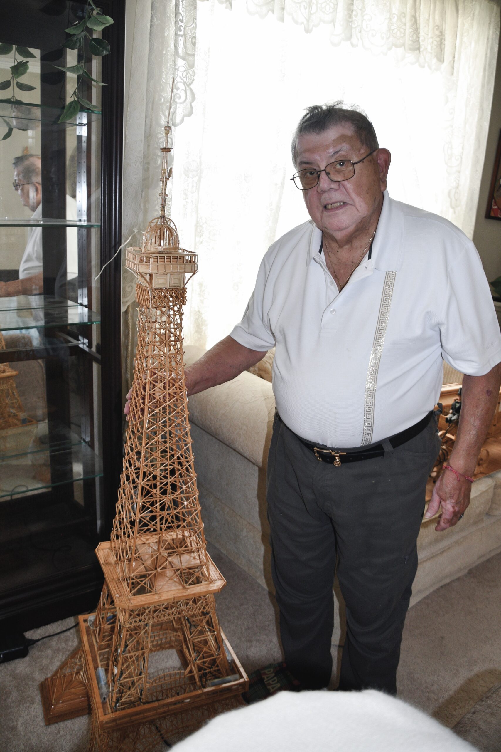 Only in artist-engineer Cesar Vega’s hands can a toothpick become the Eiffel Tower.
