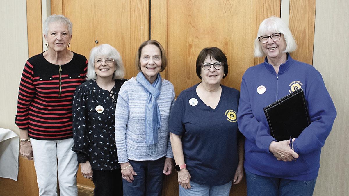 Sunflower Garden Club officers (L to R): President Elaine Rowinski, Treasurer Joy McGahan, Vice President Marsha Natkins, Buddy Groups Betty Aiello, and Recorder Darlene Pratt. (Photo by Tony Pratt/My Sun Day News)